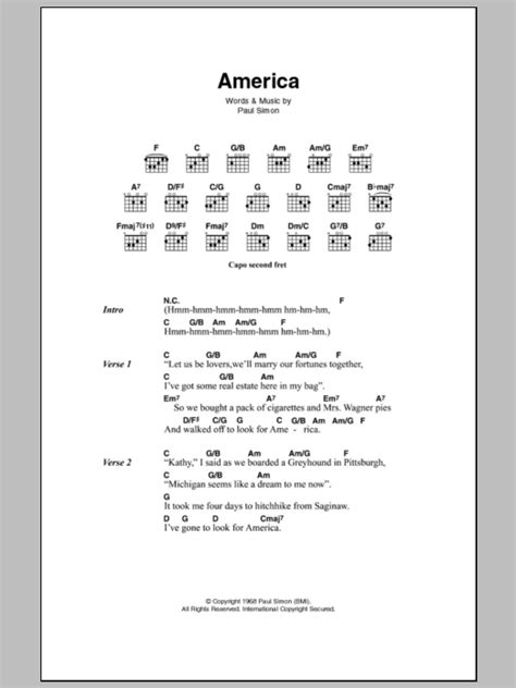 america chords|america Chords by Simon & Garfunkel .
